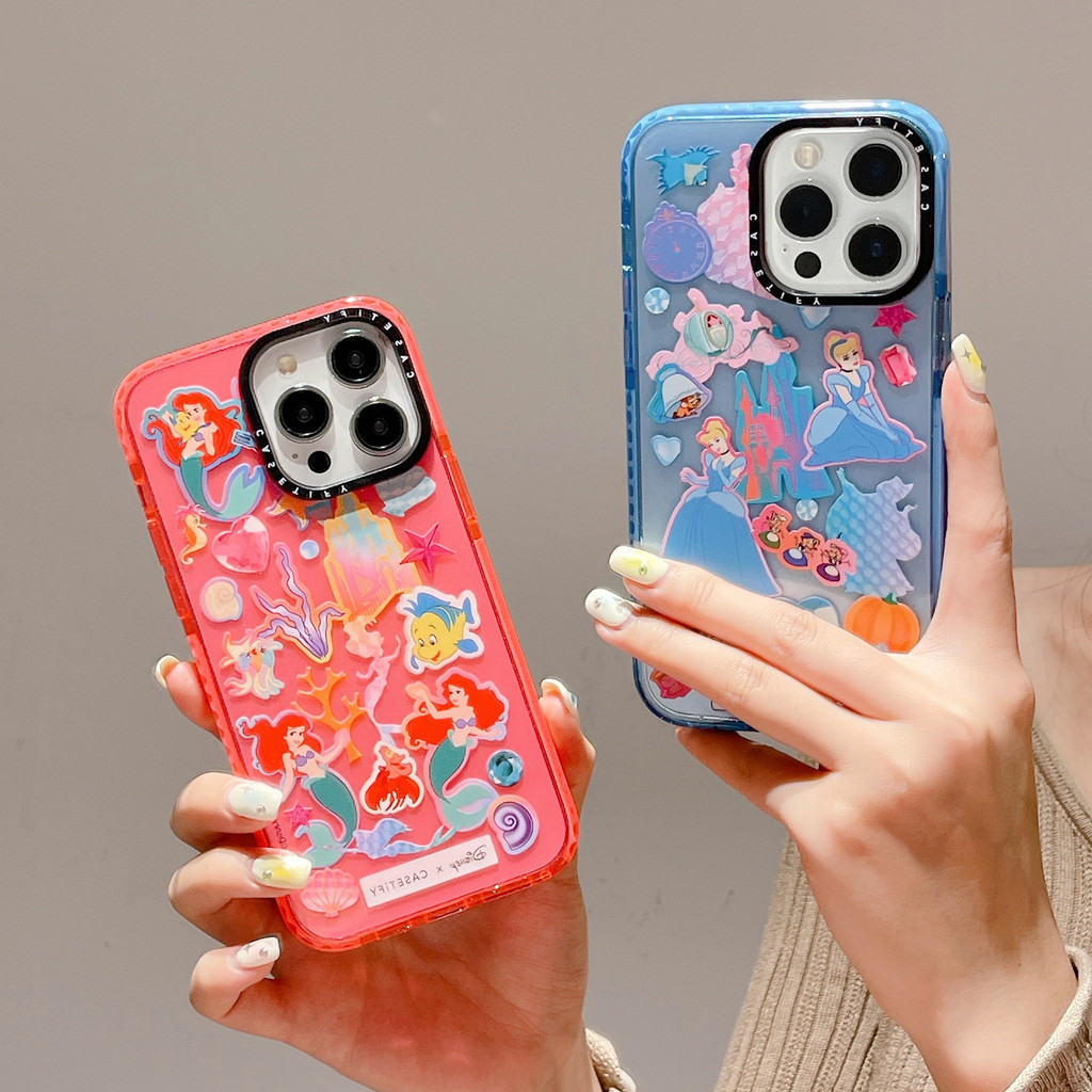 【Princess Series】casetify เคสโทรศัพท์มือถือแบบนิ่ม TPU ใส ลายผงแฟลช สําหรับ iPhone 15 Pro max 14 Pro 13 Pro max 12 Pro max 11 11Pro max 12