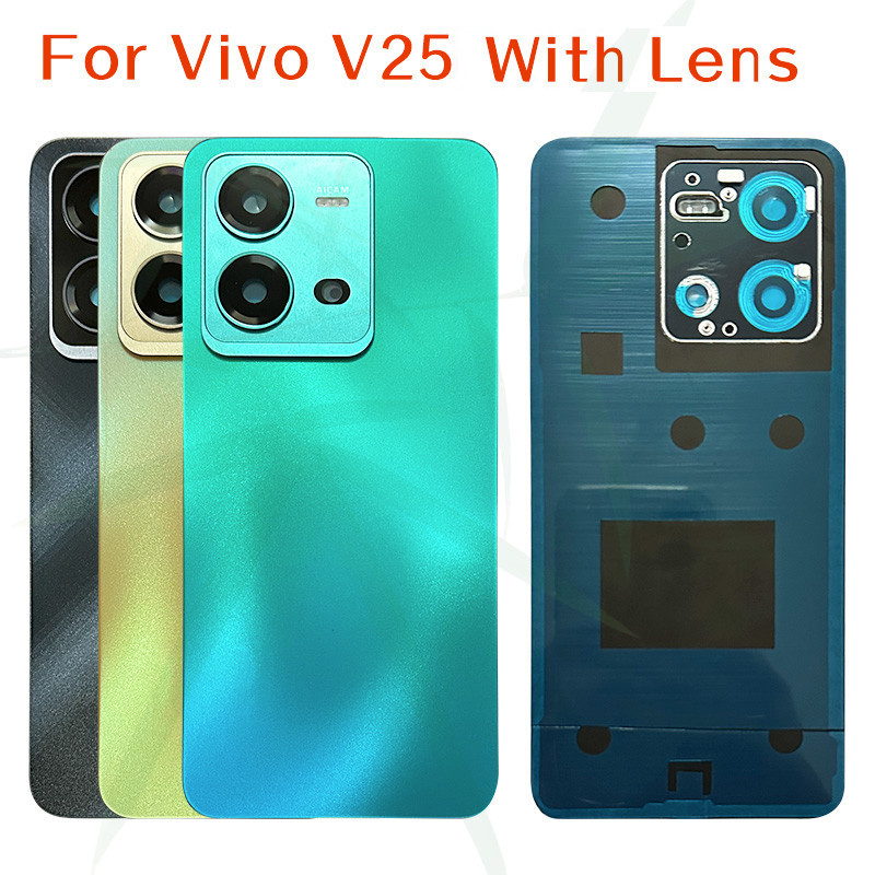 ใหม่ ฝาครอบแบตเตอรี่ ด้านหลัง พร้อมเลนส์กล้อง สําหรับ vivo v25 vivo v25 V2202