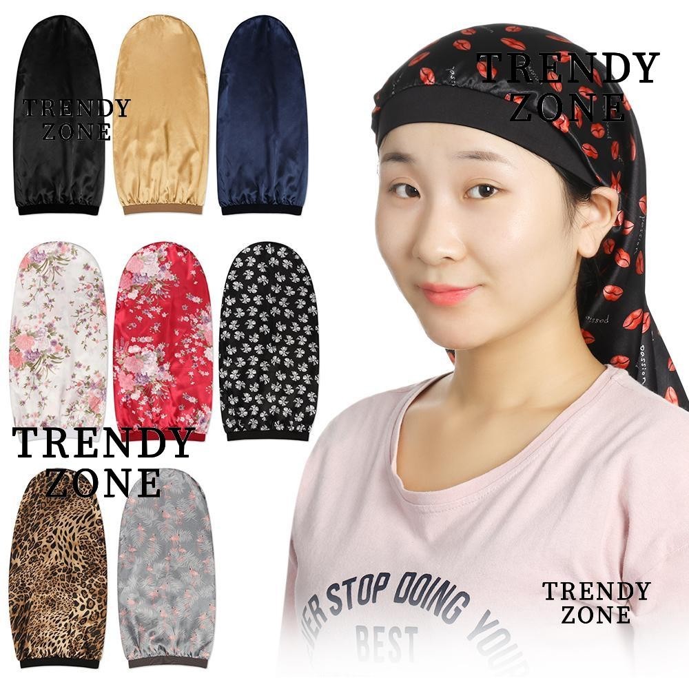 Trendyzone หมวกคลุมผม ผ้าซาติน ยืดหยุ่น สําหรับนอนหลับ