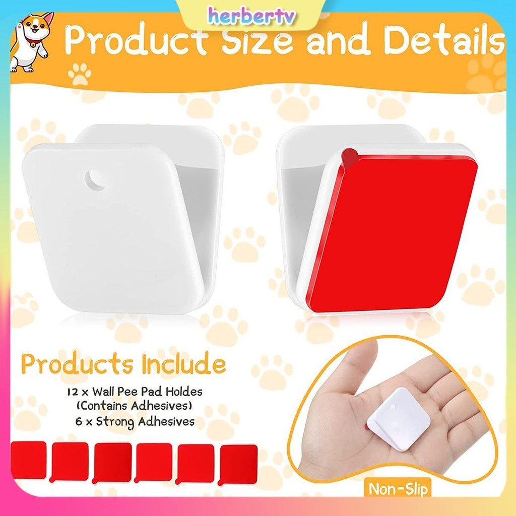 แผ่นรองฉี่สุนัข แบบติดผนัง มีกาวในตัว สําหรับฝึกสุนัข 12 ชิ้น SHOPSBC0378 - รูปที่ 4