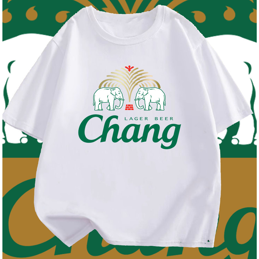 เสื้อยืด ผ้าฝ้ายแท้ 100% พิมพ์ลายช้าง Chang Beer Factory สําหรับผู้ชาย และผู้หญิง