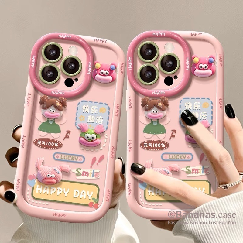 เคสโทรศัพท์มือถือแบบนิ่ม ลายการ์ตูนนําโชค 3D DIY สําหรับ iPhone 15 14 13 12 11 Pro Max X Xr Xs Max 7 8 Plus