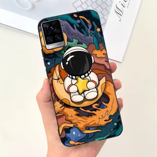 Vivo V20 V2025 V2024 / V20 SE V2022 V2023 เคสโทรศัพท์ ซิลิโคนนุ่ม ลายการ์ตูนนักบินอวกาศ ไดโนเสาร์ แมวน่ารัก