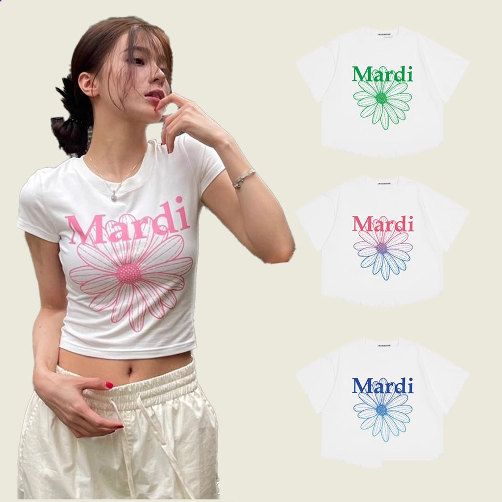 （พร้อมส่งจากกทม มาถึงใน 2วัน）เสื้อครอปเเขนสั้น baby tee วัสดุผ้าฝ้ายแท้ นิ่มใส่สบาย เสื้อยืดแขนสั้นผู้หญิงสำหรับหน้าร้อ