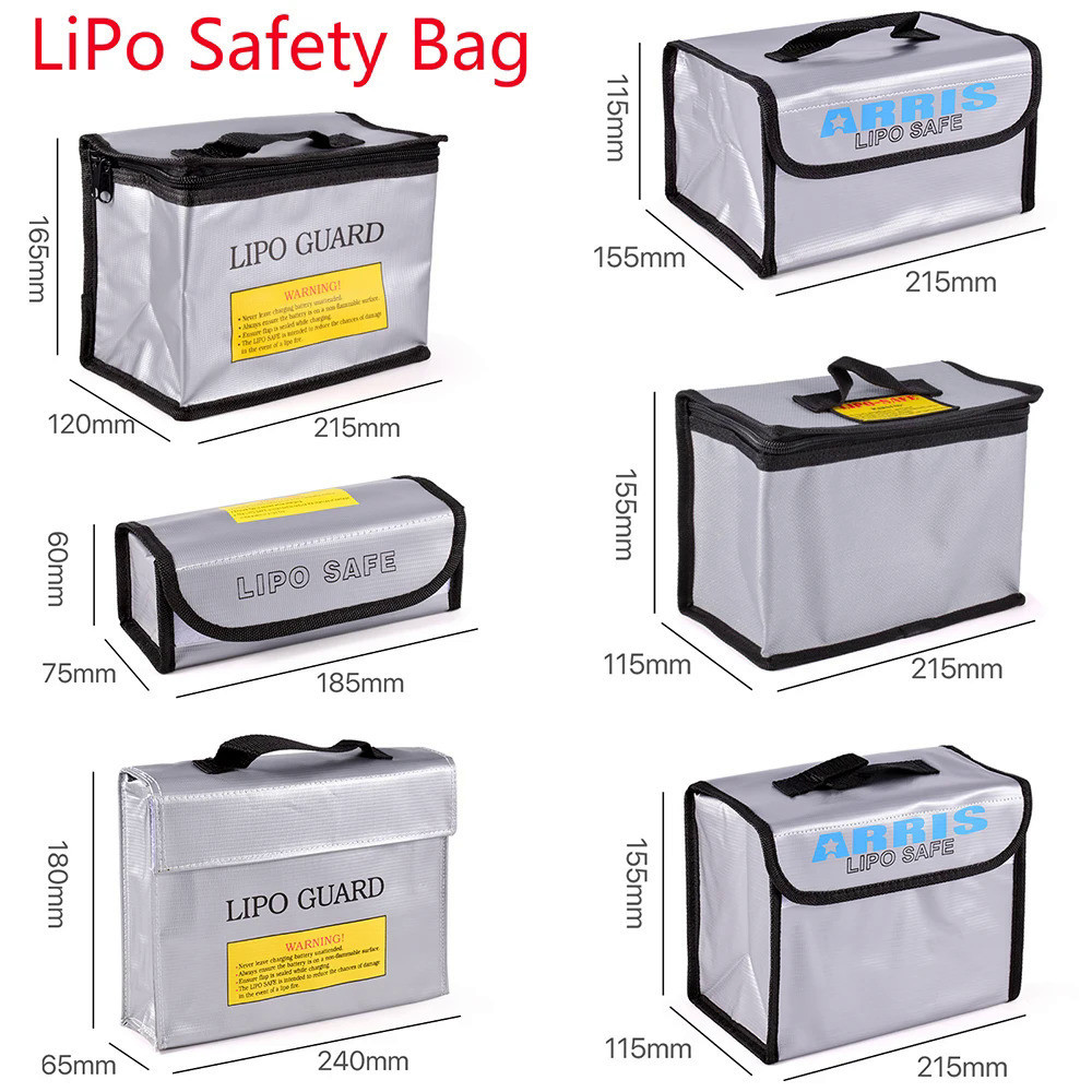 ถุง Lipo GUARD ถุงป้องกันเวลาทนไฟแบบพกพา Lipo SAFETY BAG 215*115*155มม. สำหรับ RC FPV Racing Drone Car แบตเตอรี่ปลอดภัย & & & & &