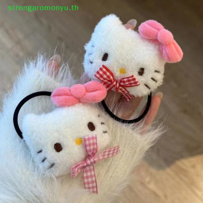 SANRIO Strongaromonyu ยางรัดผม แบบยืดหยุ่น ลายการ์ตูน Hello Kitty เครื่องประดับ สําหรับล้างหน้า แต่งหน้า