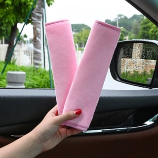 ปลอกหุ้มสายเข็มขัดนิรภัยรถยนต์ แบบนิ่ม สีดํา 2 แพ็ก
