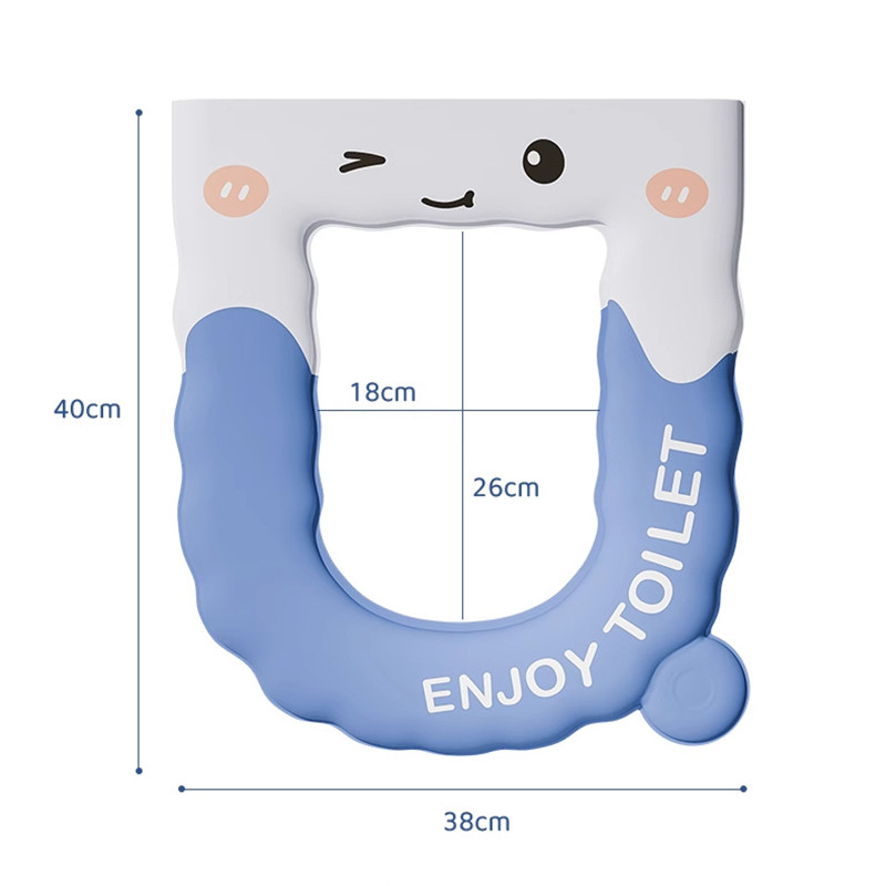 ฝารองนั่งชักโครก เบาะรองนั่งกันน้ำ ล้างทำความสะอาดได้ การ์ตูนน่ารัก EVA หนา ด้วยกลิ่นหอม - รูปที่ 7