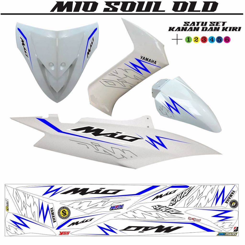 VARIATION OF OLD MIO SOUL STRIPING สติ๊กเกอร์ / MIO SOUL คาร์บอนสติ๊กเกอร์ VARIATION OF สติ๊กเกอร์ V