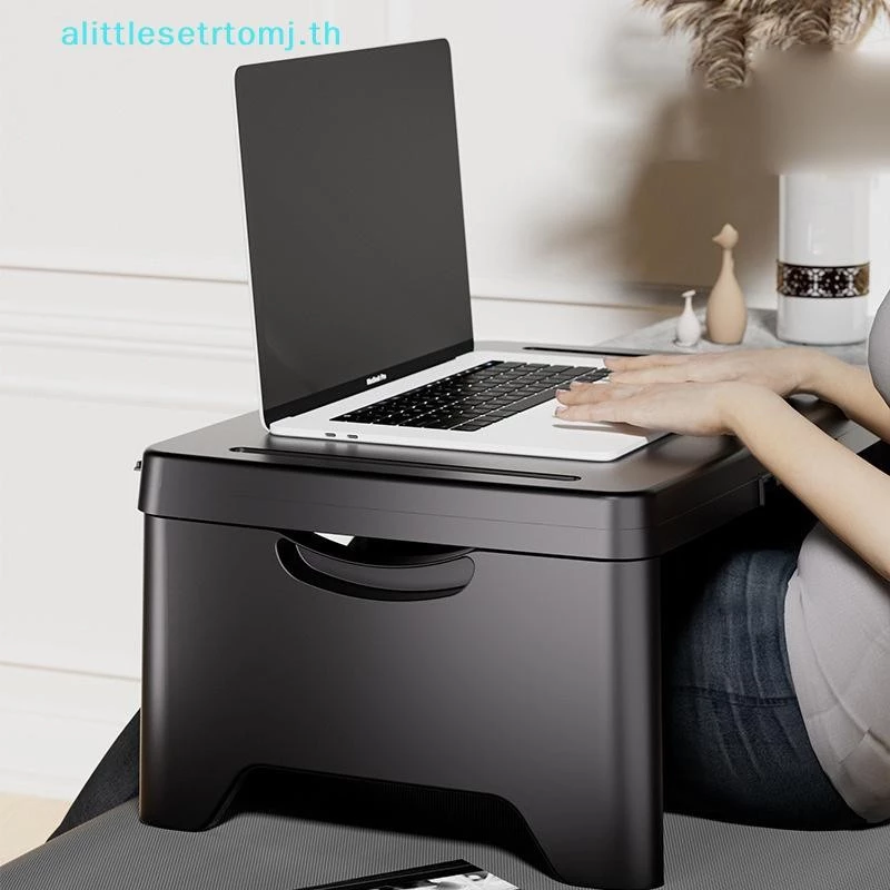 Alittlese โต๊ะแล็ปท็อปแบบพกพาโต๊ะทํางานพับได้ที่วางคอมพิวเตอร์โน๊ตบุ๊ครถห้องนั่งเล่นโซฟาเตียงเครื่องมืออ่านหนังสือทีวีเล่นการบ้าน TH