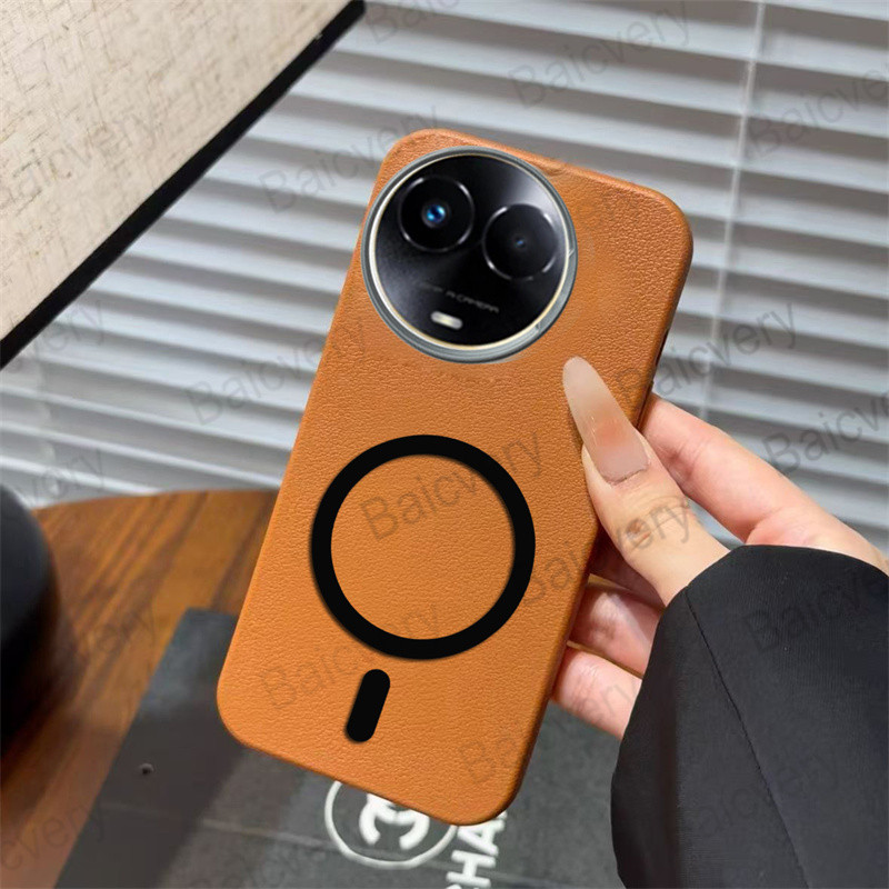 สําหรับ OPPO Realme 11X 5G Realme 11 5G สีสันหรูหราหนัง PU นุ่มกลับเกราะป้องกัน Cove พร้อมสติกเกอร์แม่เหล็ก