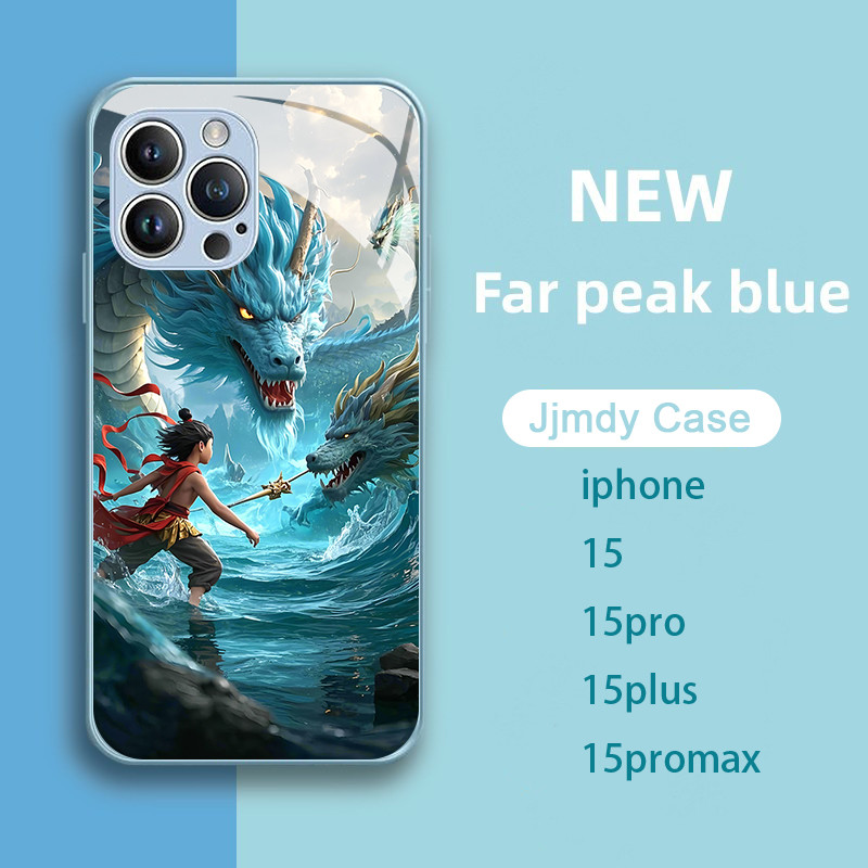 ราชาแห่งมังกร vs. เนจา เคสกระจกป้องกันการตกกระแทก สำหรับ Apple 16 Pro Max 15 Pro Max 14 Pro 13 Pro M