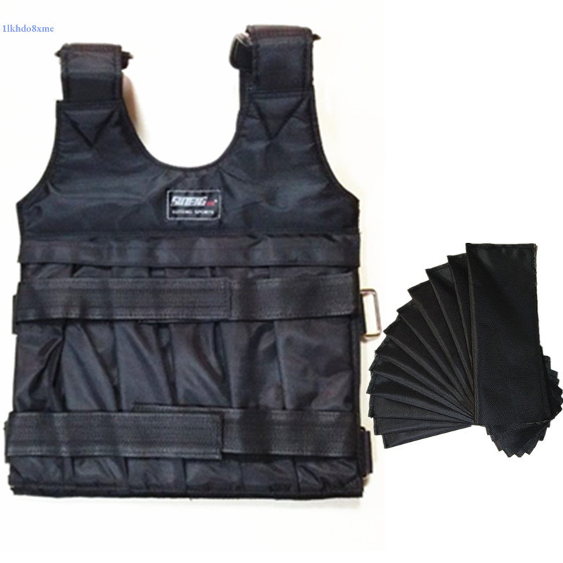 1lkhdo8xme 1-50kg Steel Plate Empty Vest, Adjustable Weight-bearing Sandsuit, Plus Shoulder Pad Vest