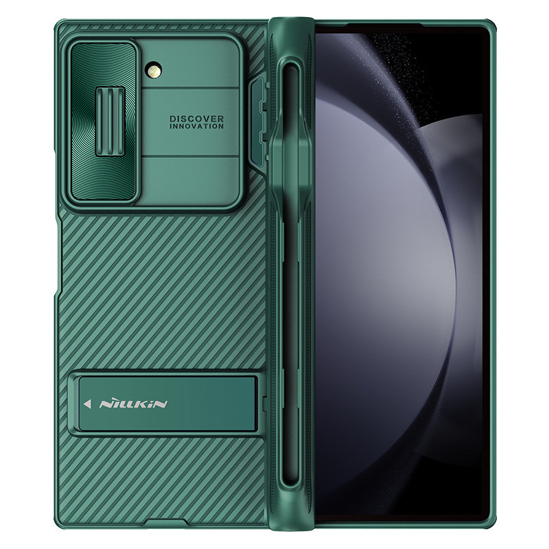 สําหรับ Samsung Galaxy Z Fold 6 case Fold6 cover พร้อมขาตั้ง ฝาครอบความเป็นส่วนตัวของกล้อง เคส Nillk
