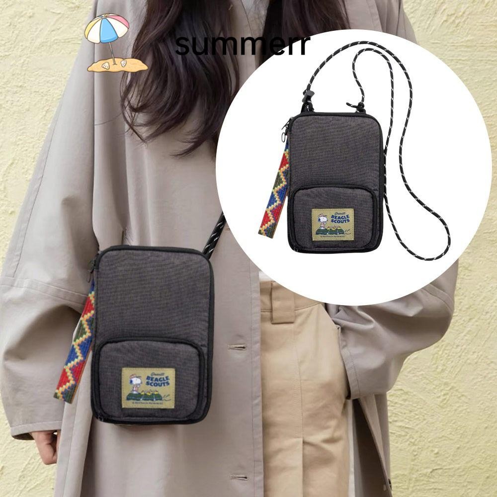 Summerr กระเป๋าสะพายข้าง,การ์ตูน Snoopy Square Messenger กระเป๋าสะพาย,แฟชั่นกันน้ํามินิกระเป๋าเก็บผ้าสําหรับนิตยสาร Appendix โทรศัพท์