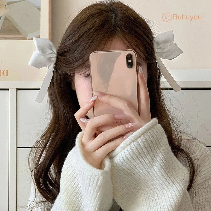 Rubuyou กิ๊บโบว์ขนาดใหญ่ แฮนด์เมด สีขาว แพ็ค 2 ชิ้น thumbnail 5