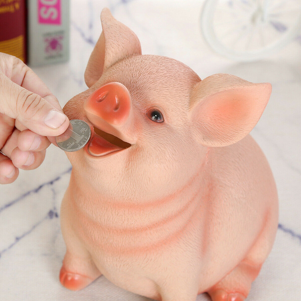 ถูกที่สุด Piggy Bank Resin Craft Coin Bank Money Pig Shaped Box Gifts For Kids