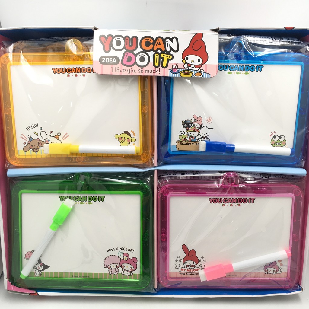 [LC] SANRIO ซานริโอ กระดานเขียนแม่เหล็กแบบพกพาสองด้านมินิไวท์บอร์ดกระดานวาดภาพเครื่องเขียน