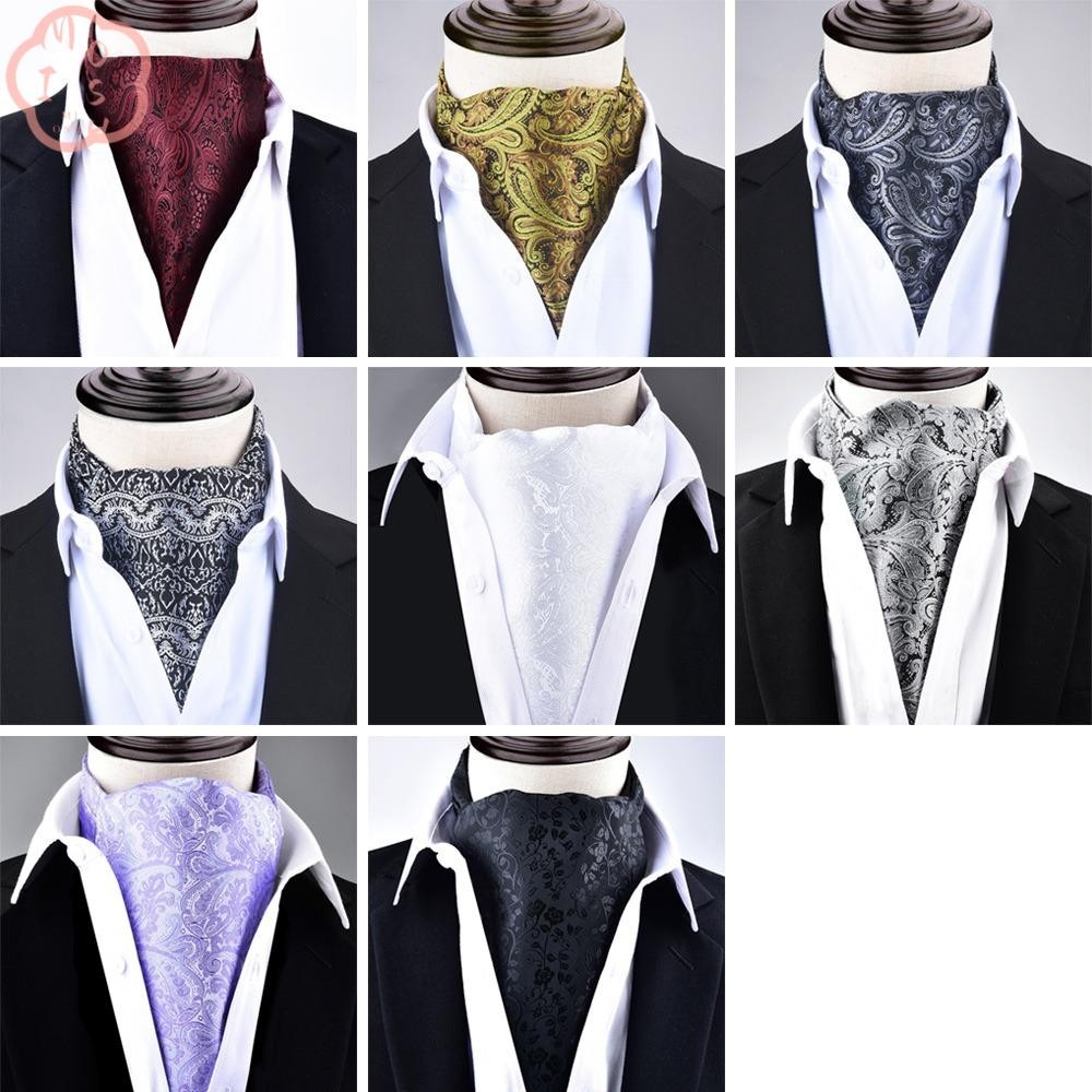 Mioshop Men Cashew Tie, Soft Official Wedding Cravat, Vintage Luxury สไตล์อังกฤษ Ascot Scarf