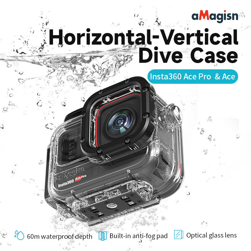 Amagisn Insta360 Ace Pro เคสดําน้ํา AcePro เคสกันน้ํา 60 เมตร อุปกรณ์เสริม
