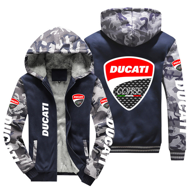 เสื้อกันหนาว มีฮู้ด ลายโลโก้ Ducati Fleet F1 สําหรับขี่รถจักรยานยนต์