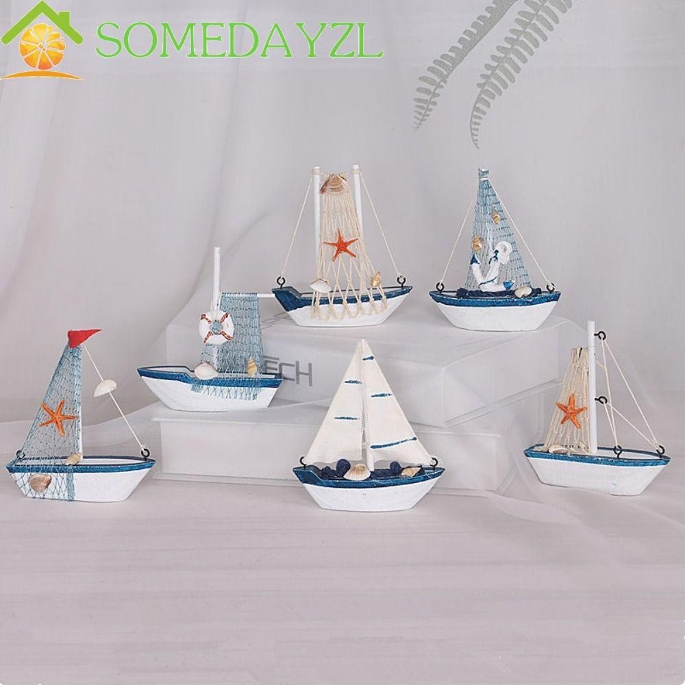 Somedayzl โมเดลเรือใบไม้ แฮนด์เมด สําหรับตกแต่งบ้าน พร็อพถ่ายรูป ของขวัญวันเกิด
