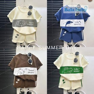 ชุดเด็ก เสื้อผ้าเด็ก เสื้อยืดแขนสั้น+กางเกงขาสั้น เซท 2 ชิ้น…