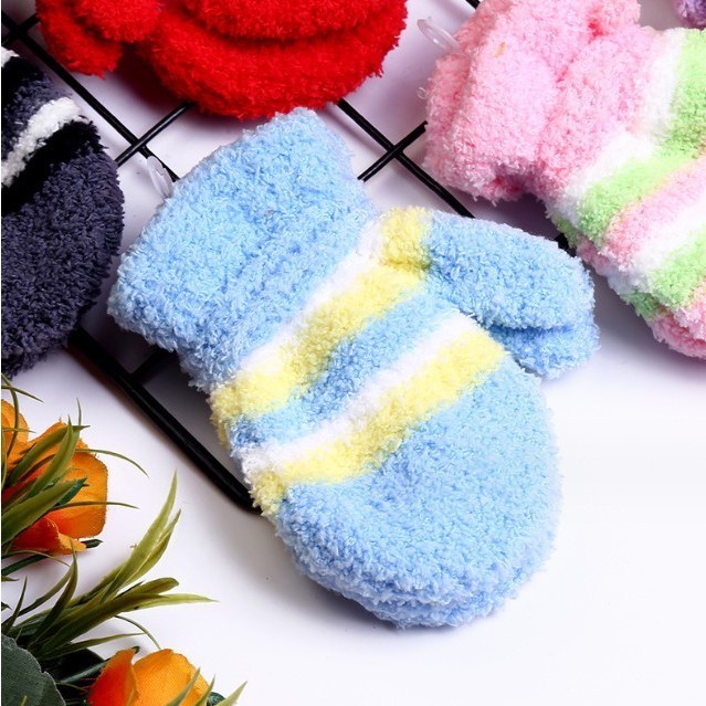 B420 ถุงมือเด็ก ถุงมือกันหนาวเด็ก ผ้านุ่ม ขนตุ๊กตา (ถุง/นิ้ว) - รูปที่ 7