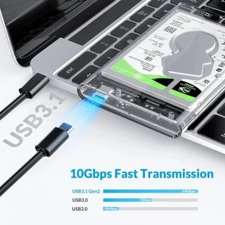 HDD กล่องใส่ฮาร์ดดิสก์แบบใส USB 3.0 SATA 2.5 กล่องใส่ฮาร์ดดิส ส่งถ่ายข้อมูลได้รวดเร็ว มีไฟ LED