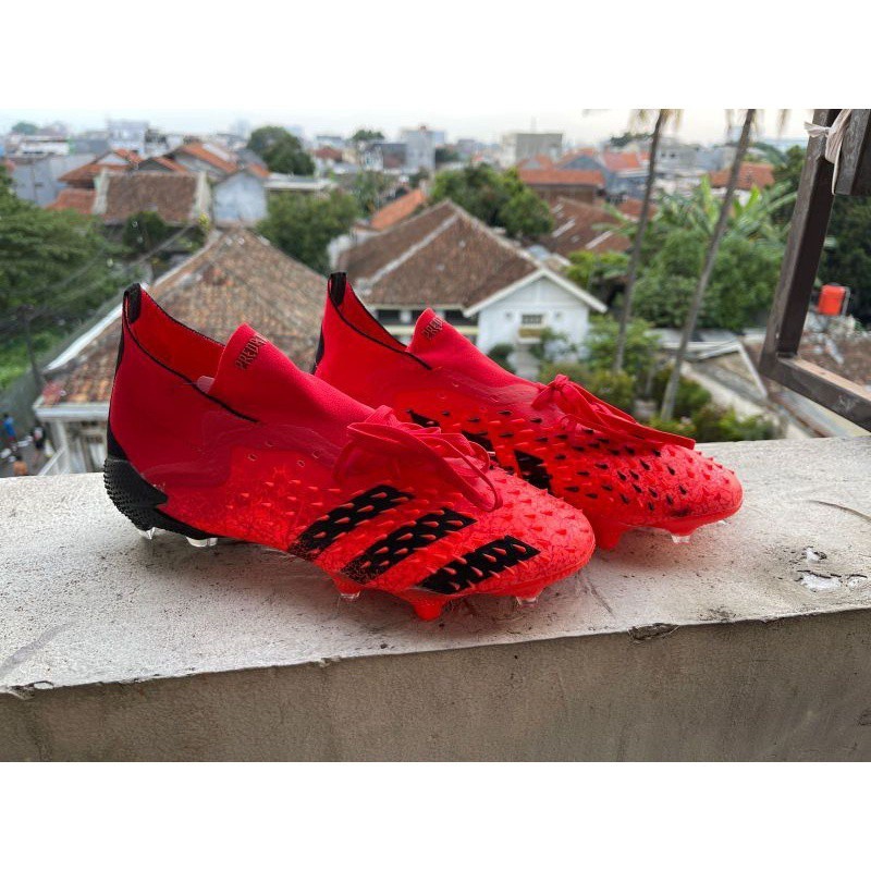 Adidas Adidas Predator Freak .1 Solar Red Core Black FG Outdoor Football Shoes Men's Boots Unisex Soccer Cleats