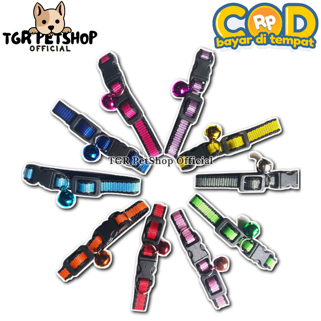 TPO สร้อยคอแมว Bell Character Stripe Motif ปรับขนาดได้สองสี