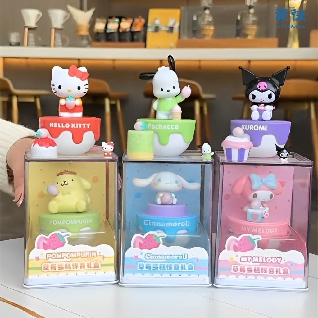 Sanrio My Melody Pochacco Kuromi Mini เครื่องประดับกล่องตาบอดอะนิเมะรูปตุ๊กตา Ka