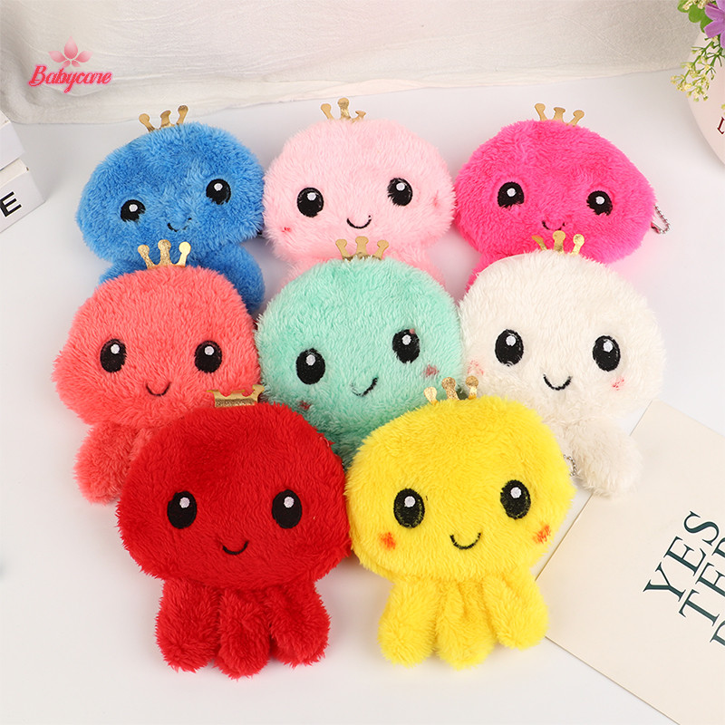 Byce> ใหม่ กระเป๋าสตางค์ กระเป๋าใส่เหรียญ ตุ๊กตาการ์ตูนปลาหมึก น่ารัก ยัดนุ่น แบบนิ่ม เปลี่ยนเงินได้