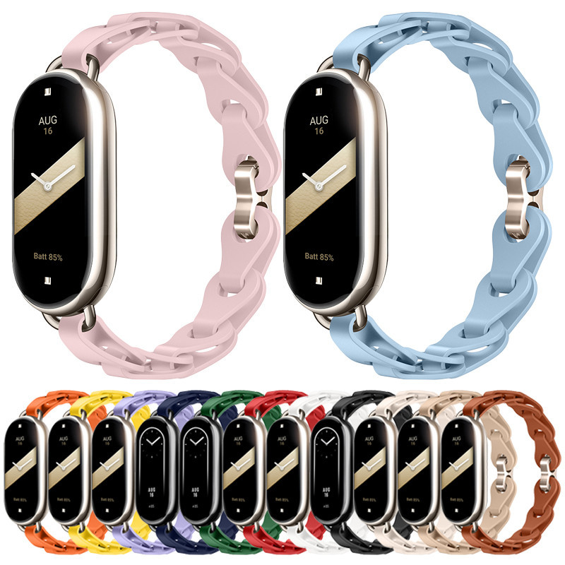 สายนาฬิกาข้อมือซิลิโคน แบบเปลี่ยน สําหรับ Xiaomi Mi Band 8 Smart Band 8 Miband 8