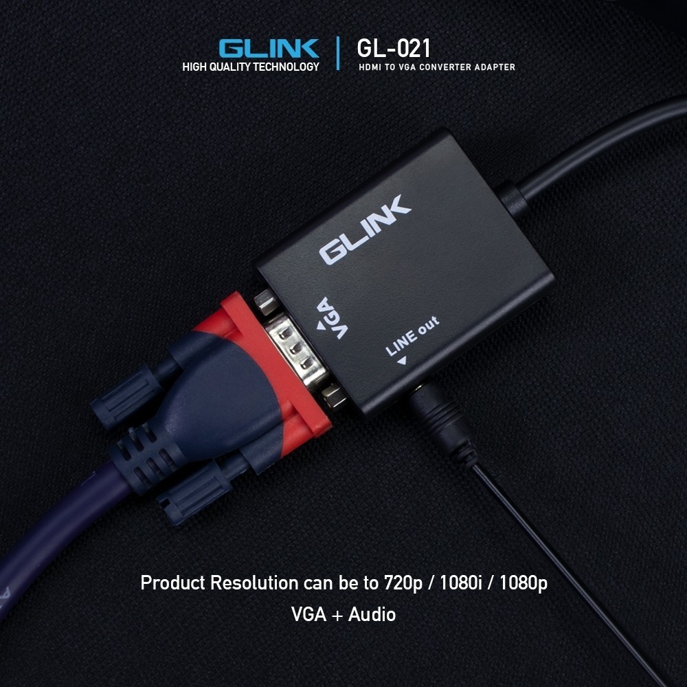 สายแปลง HDMI TO VGA / VGA TO HDMI GL-009 มีช่องต่อเสียง Converter Adapter With Ster 3.5mm  GL-021 HDMI to VGA GL021