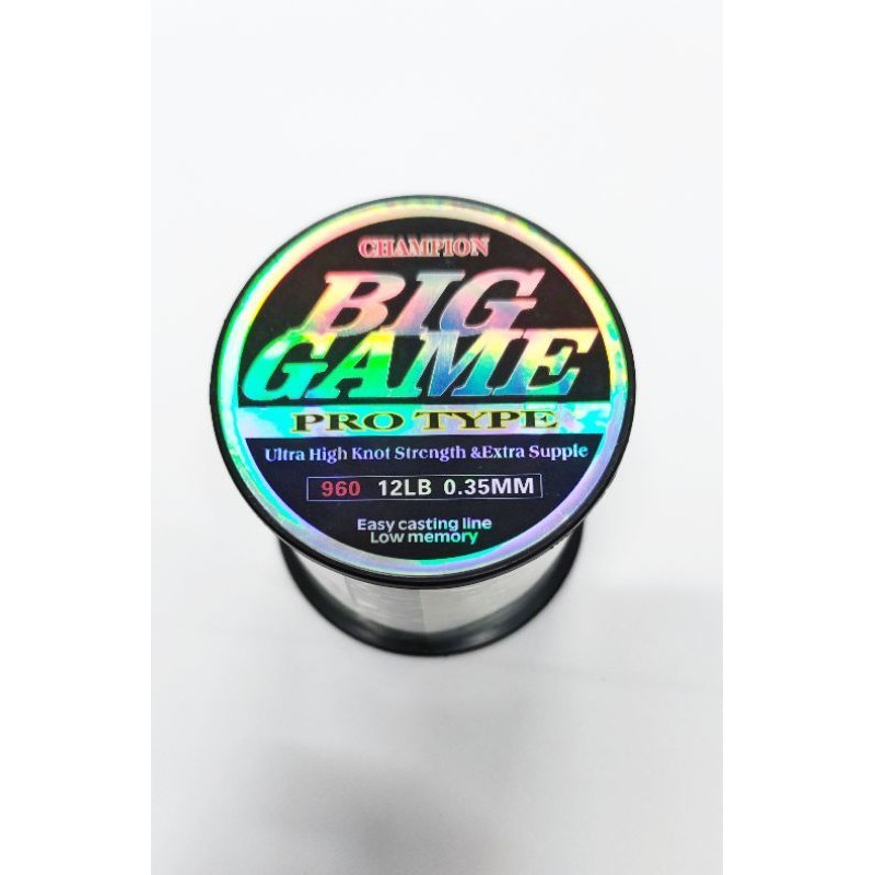 เอ็นตกเบ็ด เอ็นตกปลา Biggame เอ็นเหนียวมาก 12-50ปอนด์ สายสีเขียวขี้ม้า ยาว 300เมตรขึ้นไปตามขนาดเบอร์