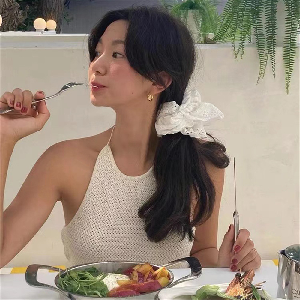 A HELLO GIRL Super Fairy ลูกไม้ ขนาดใหญ่ ยางรัดผม ยางรัดผม เชือกคาดศีรษะ ฝรั่งเศส ย้อนยุค เครื่องประดับผม - รูปที่ 7