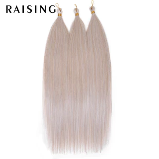Raising กิ๊บติดผมถักโครเชต์สังเคราะห์ สีบลอนด์ 28 นิ้ว 3 ชิ้น