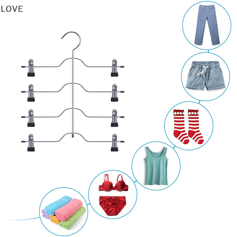 [JJCW] ไม้แขวนเสื้อโลหะ 6 ชั้น ประหยัดพื้นที่ สําหรับแขวนกางเกงกระโปรง กางเกงขาสั้น QQW