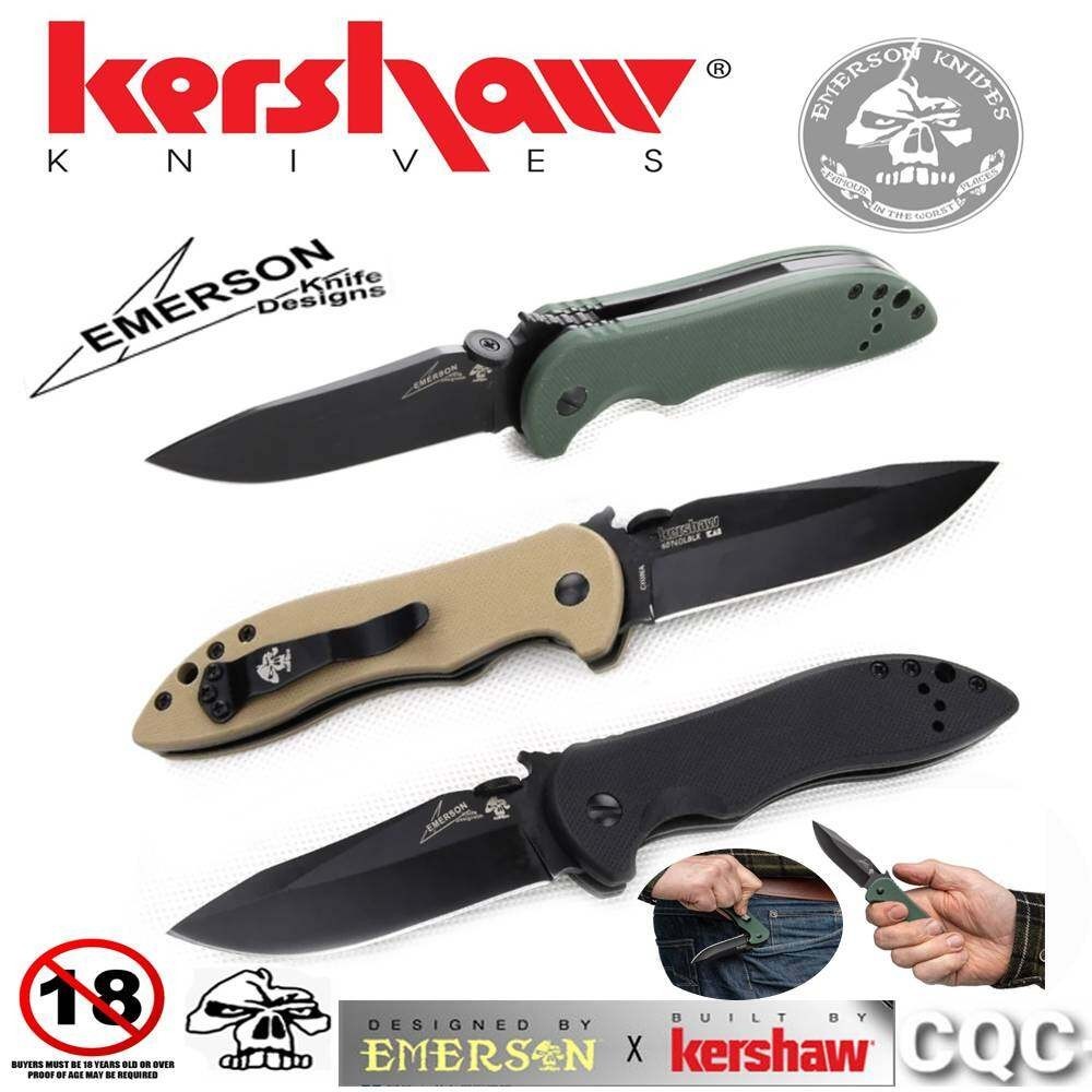 ( 🚚 สินค้าพร้อมส่ง 🚚 )มีดพับ มีดพก มีดเดินป่า Kershaw Emerson Design Knife CQC Series Design Knife Liner lock