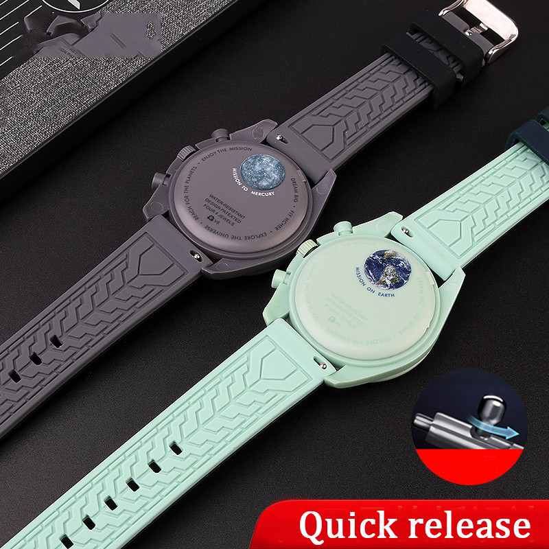 SWATCH สายนาฬิกาข้อมือซิลิโคน กันน้ํา ขนาด 20 มม. สไตล์สปอร์ต สําหรับผู้ชาย และผู้หญิง