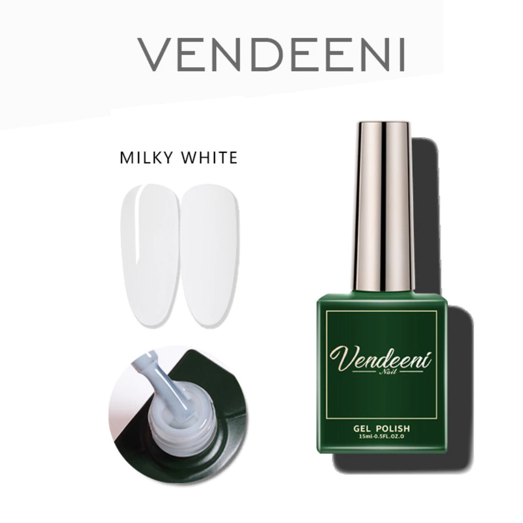 Vendeeni Milky white สีขาวนม ขวดเขียว ยาทาเล็บเจล - wenails