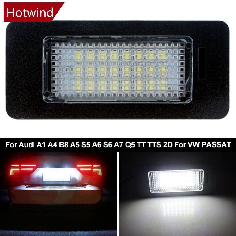 Hotwind หลอดไฟ LED ติดป้ายทะเบียนรถยนต์ สีขาว แบบเปลี่ยน สําหรับ Audi A1 A4 B8 A5 S5 A6 S6 A7 Q5 TT TTS 2D C4M6 1 ชิ้น