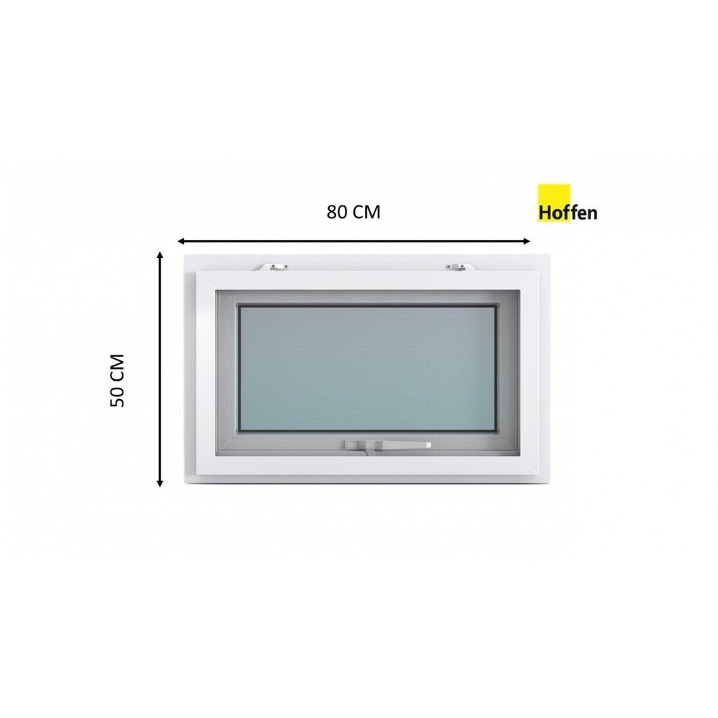 GlobalHouse HOFFEN PRO หน้าต่างไวนิล บานกระทุ้ง W3 80x50ซม. สีขาว พร้อมมุ้ง สินค้าของแท้คุณภาพดี