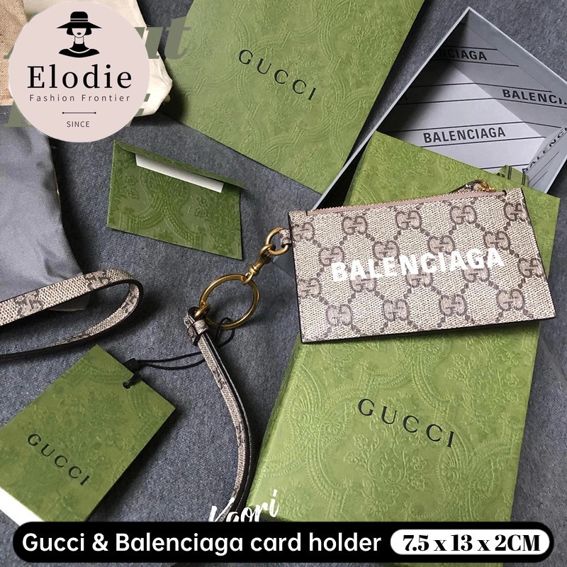 กุชชี่ กระเป๋าใส่บัตรแบรนด์ร่วม Gucci &amp; Balenciaga, กระเป๋าใส่บัตร, กระเป๋าสะพายข้าง, สร้อยคอ unisex