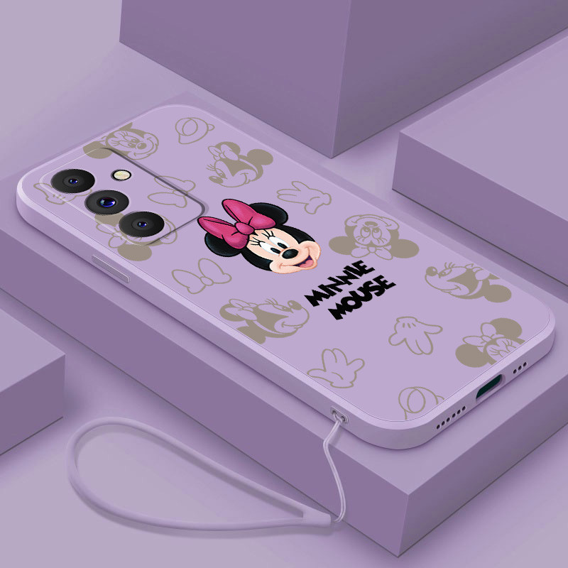 เคสโทรศัพท์มือถือ ซิลิโคน ป้องกันกล้อง ลายการ์ตูนมินนี่เมาส์น่ารัก สําหรับ Samsung Galaxy A55 A35 5G A05s A05 M34 M15 5G