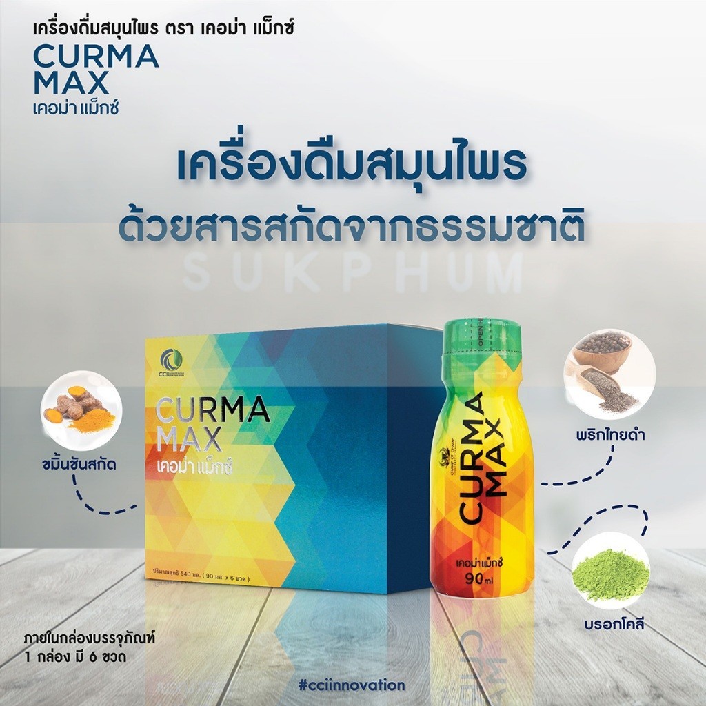 CURMA MAX เคอม่า แม็กซ์ - กรดไหลย้อน ท้องอืด รูปแบบน้ำ สารสกัดจากขมิ้นชัน Dr.Curmin