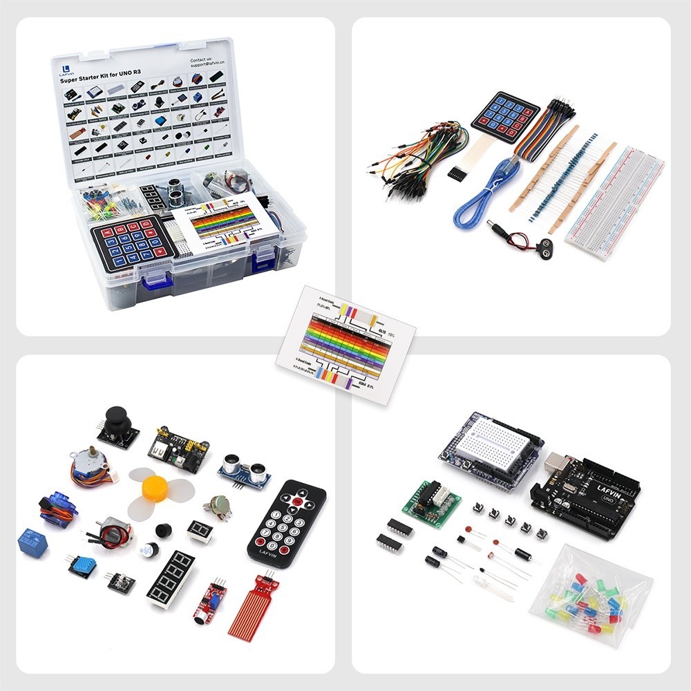 Ready Arduino Super Starter Kit/ชุดการเรียนรู้สําหรับโครงการ Arduino Uno R3 Arduino พร้อมการสอน