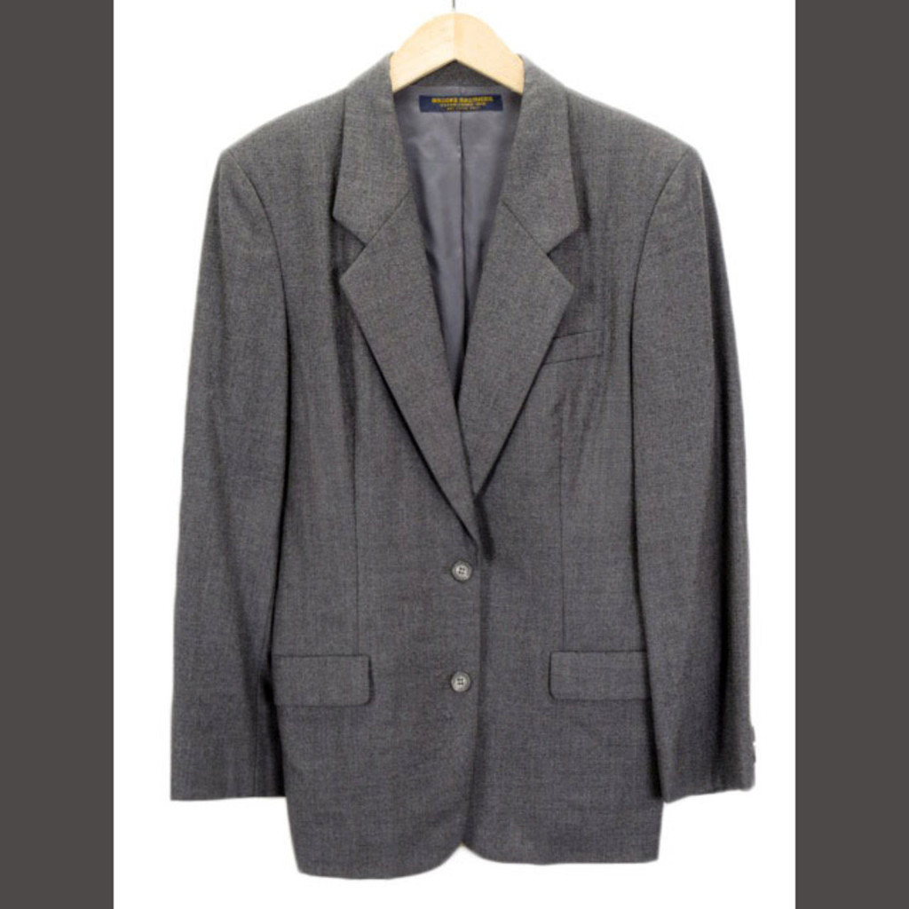 Brooks Brothers Jacket Tailored Wool 11 Grey Direct from Japan Secondhand