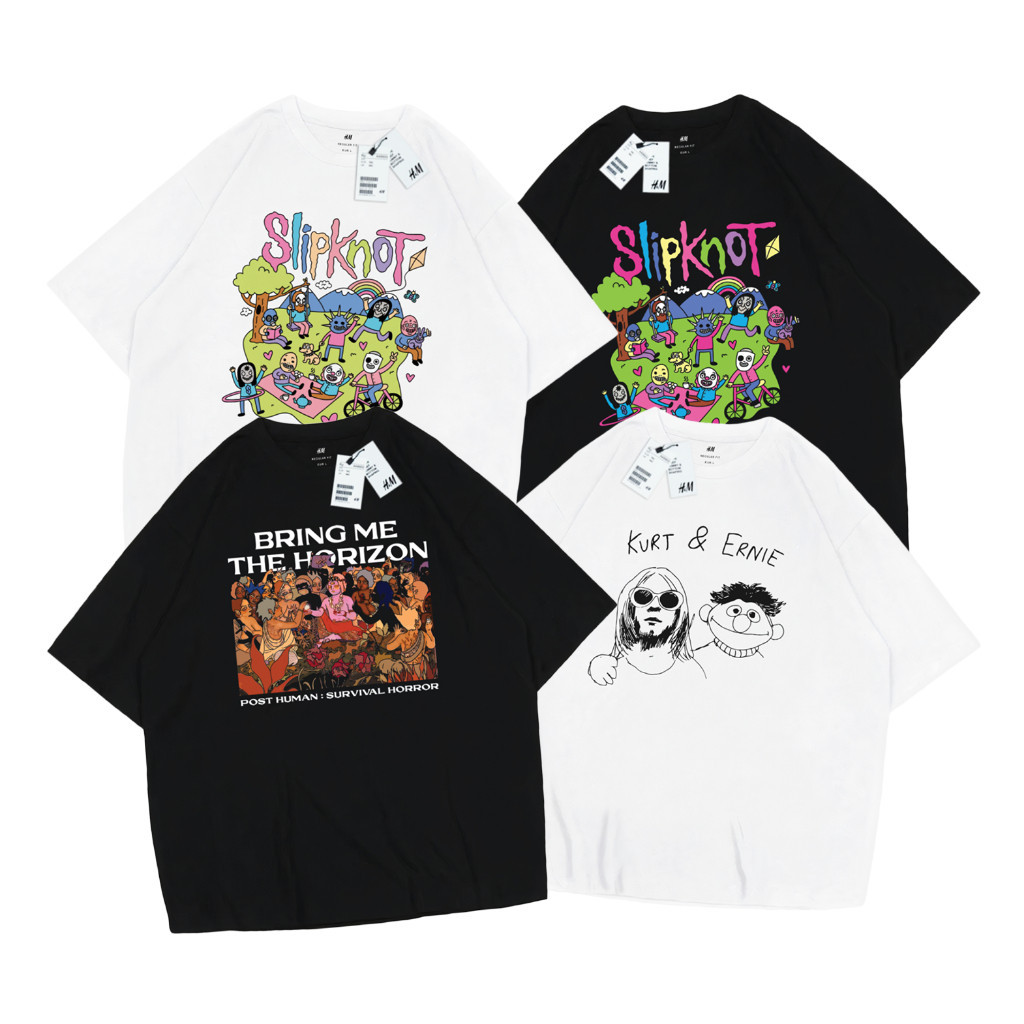 เรย์ 6 H&m BMTH เสื้อยืด ลาย NIRVANA - SLIPKNOT - KURT COBAIN X KURT ERNIE